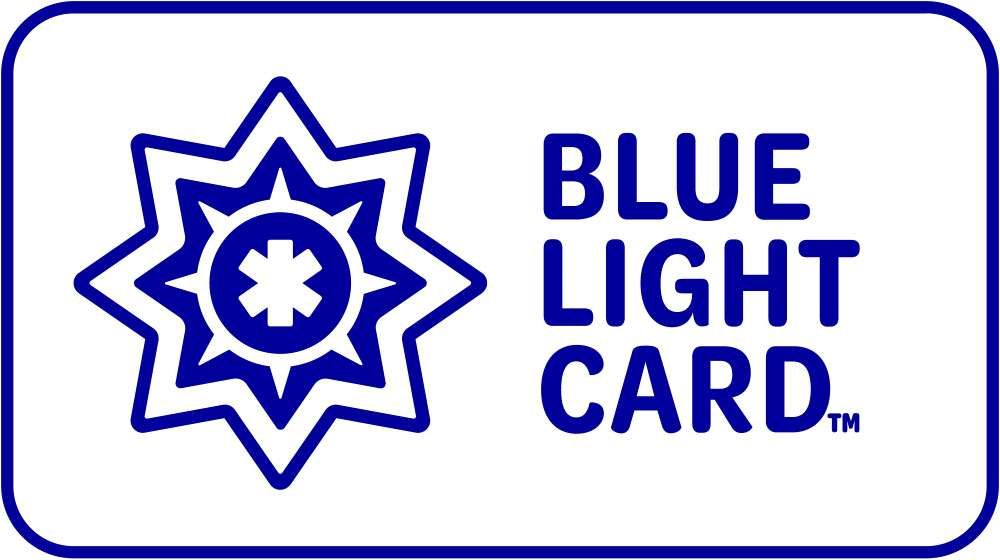 [IMAGE] Blue star with the words Blue Light Card.